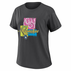 Milwaukee Brewers WEAR by Erin Andrews Women's Domestic Box Color Boyfriend T-Shirt Discount