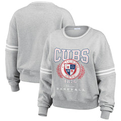 Chicago Cubs WEAR by Erin Andrews Women's Domestic Crest Pullover Sweatshirt Near Me