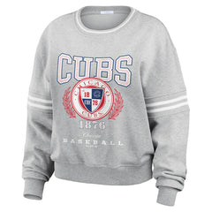 Chicago Cubs WEAR by Erin Andrews Women's Domestic Crest Pullover Sweatshirt Near Me