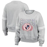 Atlanta Braves WEAR by Erin Andrews Women's Domestic Crest Pullover Sweatshirt Sale
