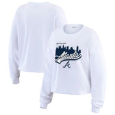 Atlanta Braves WEAR by Erin Andrews Women's Domestic Postcard Long Sleeve T-Shirt Sale
