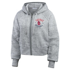 St. Louis Cardinals WEAR by Erin Andrews Women's Speckled Fleece Cropped Full-Zip Hoodie Discount
