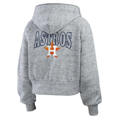 Houston Astros WEAR by Erin Andrews Women's Speckled Fleece Cropped Full-Zip Hoodie Online
