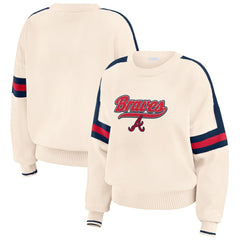 Atlanta Braves WEAR by Erin Andrews Women's Stripe Pullover Sweater for sale