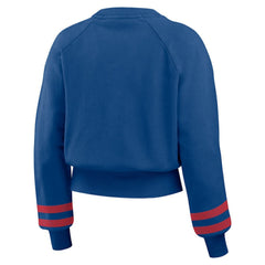 Texas Rangers WEAR by Erin Andrews Women's Vintage Washed Cropped Pullover Sweatshirt Online