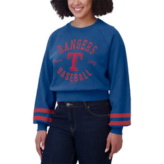 Texas Rangers WEAR by Erin Andrews Women's Vintage Washed Cropped Pullover Sweatshirt Online