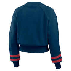 Atlanta Braves WEAR by Erin Andrews Women's Vintage Washed Cropped Pullover Sweatshirt Near Me