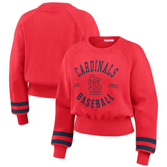 St. Louis Cardinals WEAR by Erin Andrews Women's Vintage Washed Cropped Pullover Sweatshirt Online