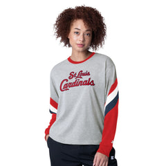 St. Louis Cardinals Starter Women's Triple A Fashion Color Block Long Sleeve Top Sale