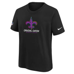 New Orleans Saints Youth 2024 NFL Crucial Catch T-Shirt - Black - Nike