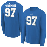 Aidan Hutchinson Detroit Lions Youth Player Name & Number Long Sleeve T-Shirt - Blue - Nike