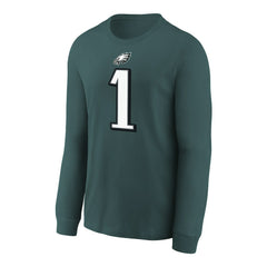 Jalen Hurts Philadelphia Eagles Youth Player Name & Number Long Sleeve T-Shirt - Midnight Green - Nike
