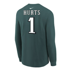 Jalen Hurts Philadelphia Eagles Youth Player Name & Number Long Sleeve T-Shirt - Midnight Green - Nike