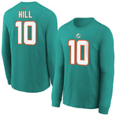 Tyreek Hill Miami Dolphins Youth Player Name & Number Long Sleeve T-Shirt - Aqua - Nike