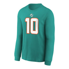Tyreek Hill Miami Dolphins Youth Player Name & Number Long Sleeve T-Shirt - Aqua - Nike