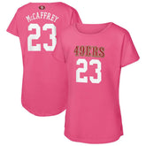 Christian McCaffrey San Francisco 49ers Girls Youth Player Name & Number T-Shirt - Pink - NFL