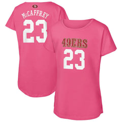 Christian McCaffrey San Francisco 49ers Girls Youth Player Name & Number T-Shirt - Pink - NFL