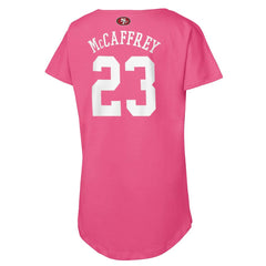 Christian McCaffrey San Francisco 49ers Girls Youth Player Name & Number T-Shirt - Pink - NFL