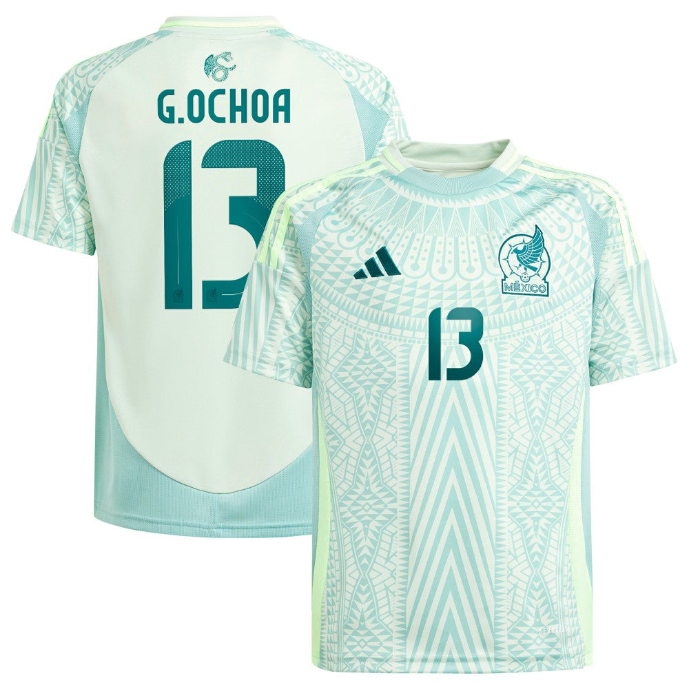 Adidas - Guillermo Ochoa Mexico National Team Youth 2024 Away Replica Player Jersey - Green