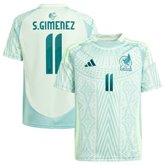 Adidas - Santiago Giménez Mexico National Team Youth 2024 Away Replica Player Jersey - Green