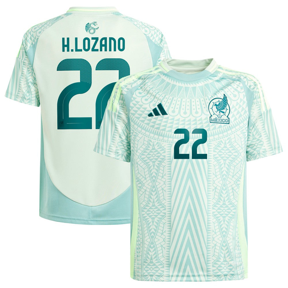 Adidas - Hirving Lozano Mexico National Team Youth 2024 Away Replica Player Jersey - Green