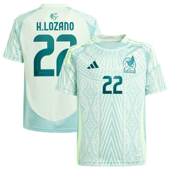 Adidas - Hirving Lozano Mexico National Team Youth 2024 Away Replica Player Jersey - Green