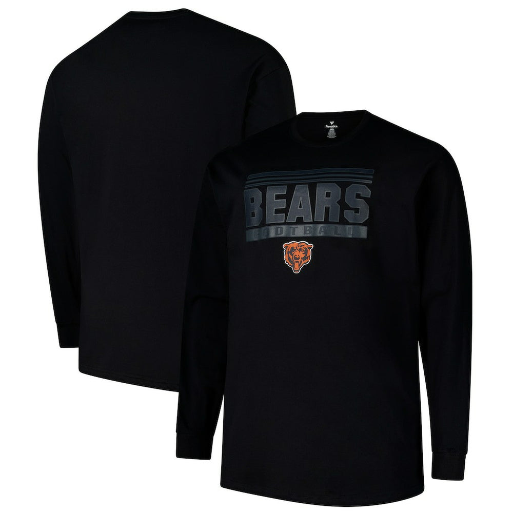 Chicago Bears Profile Big & Tall Pop Long Sleeve T-Shirt - Black - NFL