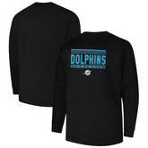 Miami Dolphins Profile Big & Tall Pop Long Sleeve T-Shirt - Black - NFL