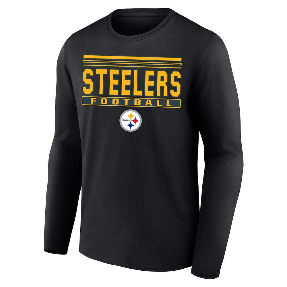 Pittsburgh Steelers Profile Big & Tall Pop Long Sleeve T-Shirt - Black - NFL