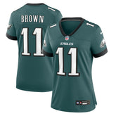 A.J. Brown Philadelphia Eagles Women's Team Game Jersey - Midnight Green - Nike