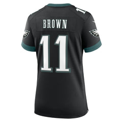 A.J. Brown Philadelphia Eagles Women's Alternate Game Jersey - Black - Nike