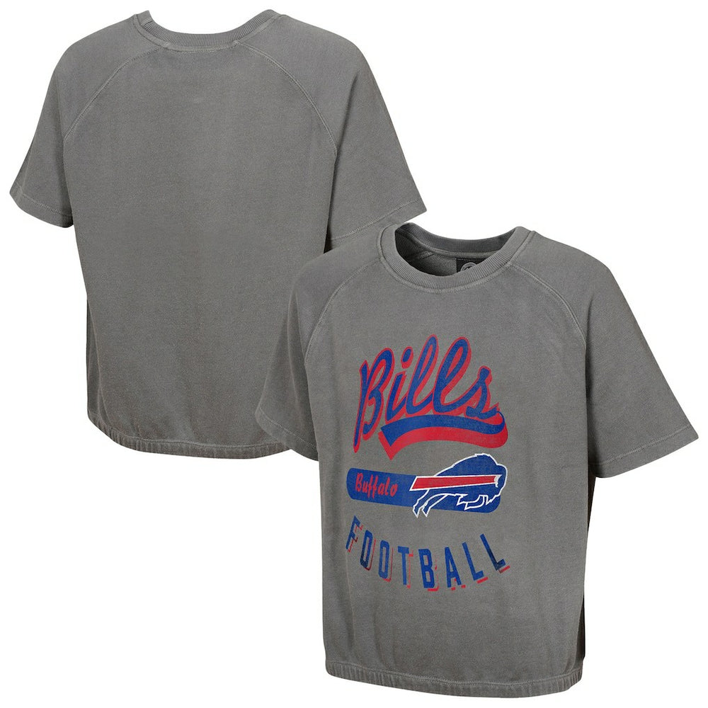 Buffalo Bills Women's Mineral Wash Short Sleeve Top - Gray - NFL