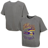 Minnesota Vikings Women's Mineral Wash Short Sleeve Top - Gray - NFL
