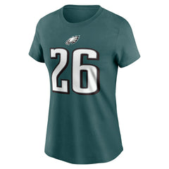 Saquon Barkley Philadelphia Eagles Women's Player Name & Number T-Shirt - Midnight Green - Nike
