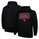 Arizona Cardinals Big & Tall Pop Pullover Hoodie - Black - Fanatics