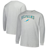 Miami Dolphins Big & Tall Thermal Long Sleeve T-Shirt - Heather Gray - Fanatics