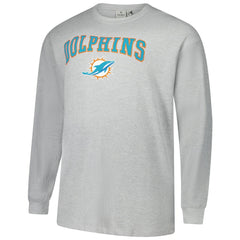 Miami Dolphins Big & Tall Thermal Long Sleeve T-Shirt - Heather Gray - Fanatics