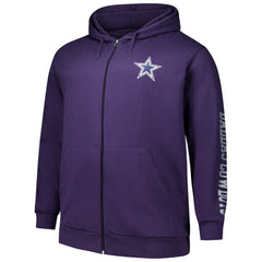 Dallas Cowboys Big & Tall Sleeve Hit Full-Zip Hoodie - Purple - Fanatics