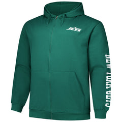 New York Jets Big & Tall Sleeve Hit Full-Zip Hoodie - Green - Fanatics