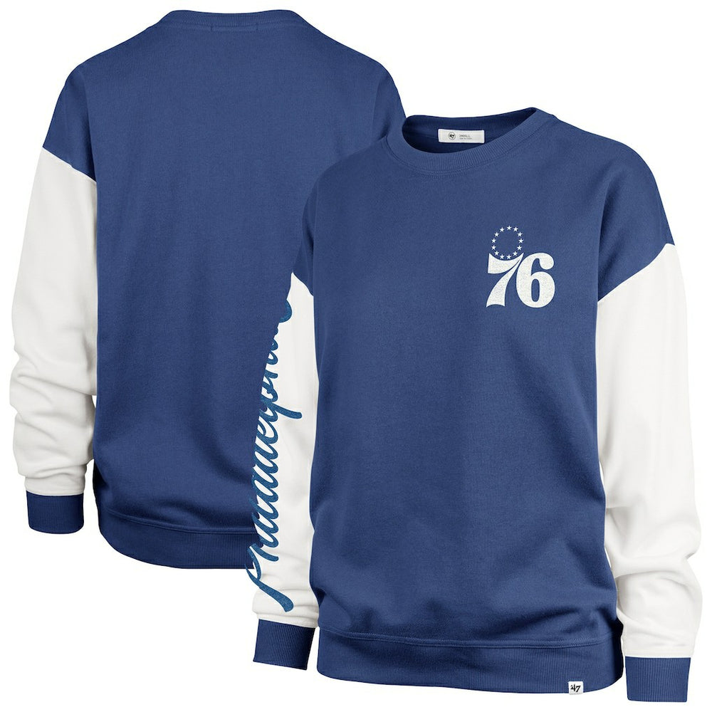 47 brand Philadelphia 76ers '47 Women's Plus Size Oversized Rise Andie Pullover Sweatshirt Royal