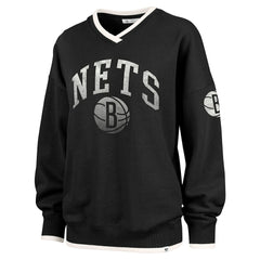 47 brand Brooklyn Nets '47 Women's Rise Wax Pack Daze '80s Oversize Pullover Sweatshirt Black