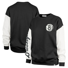 47 brand Brooklyn Nets '47 Women's Rise Andie Oversized Pullover Sweatshirt Black