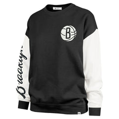 47 brand Brooklyn Nets '47 Women's Rise Andie Oversized Pullover Sweatshirt Black