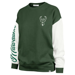 47 brand Milwaukee Bucks '47 Women's Rise Andie Oversized Pullover Sweatshirt Hunter Green