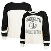 47 brand Brooklyn Nets '47 Women's Curve Raglan Long Sleeve T-Shirt Cream