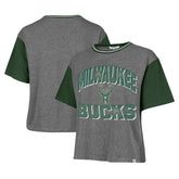47 brand Milwaukee Bucks '47 Women's Rise Clubhouse Ziggy Color Block T-Shirt Gray
