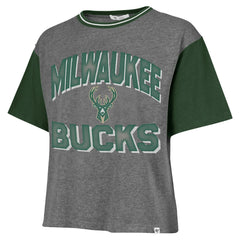 47 brand Milwaukee Bucks '47 Women's Rise Clubhouse Ziggy Color Block T-Shirt Gray