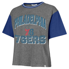 47 brand Philadelphia 76ers '47 Women's Rise Clubhouse Ziggy Color Block T-Shirt Gray