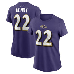 Derrick Henry Baltimore Ravens Women's Player Name & Number T-Shirt - Purple - Nike