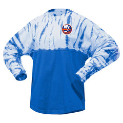 New York Islanders Spirit Jersey Unisex Crystal Half Dye Long Sleeve T-Shirt - Royal | NHL Lifestyle